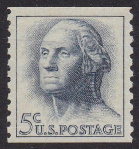 # 1229 (1962) Washington, Not tagged - Coil sgl, XF MNH