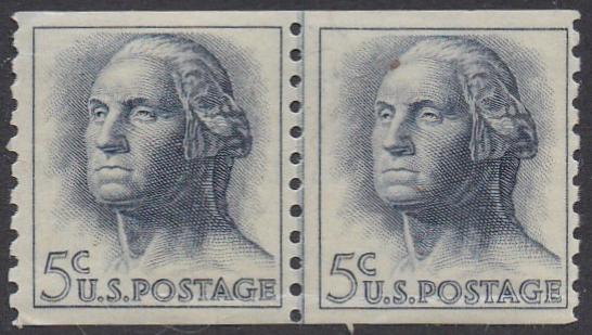 # 1229a (1963) Washington, Tagged - Coil LP, FVF MNH, crease [1]