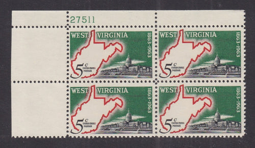 # 1232 (1963) West Virginia - PB, UL #27511, MNH