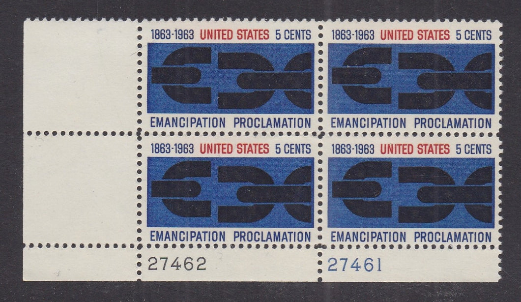 # 1233 (1963) Emancipation - PB, LL #27461/27462, MNH