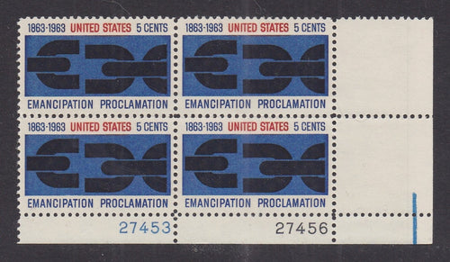 # 1233 (1963) Emancipation - PB, LR #27453/27456, MNH
