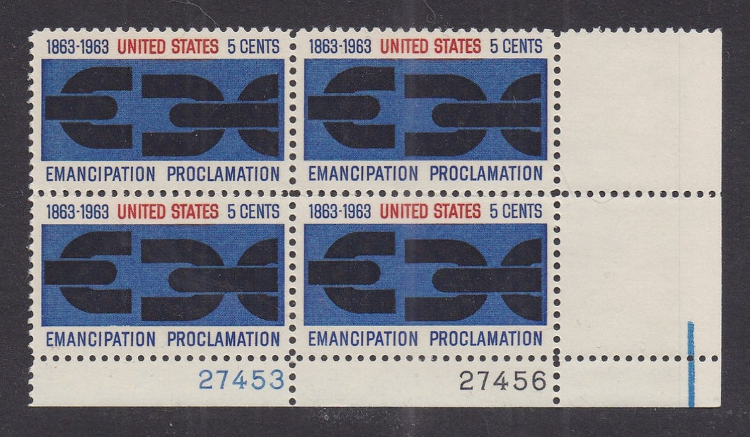 # 1233 (1963) Emancipation - PB, LR #27453/27456, MNH