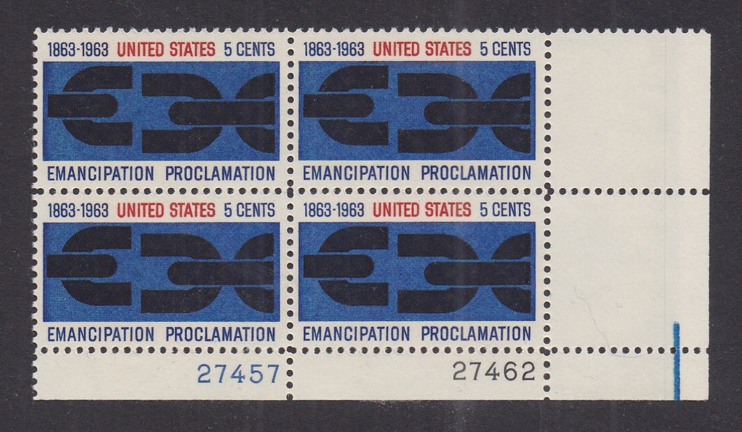 # 1233 (1963) Emancipation - PB, LR #27457/27462, MNH