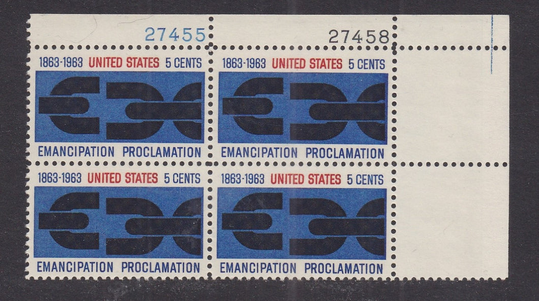 # 1233 (1963) Emancipation - PB, UR #27455/27458, MNH