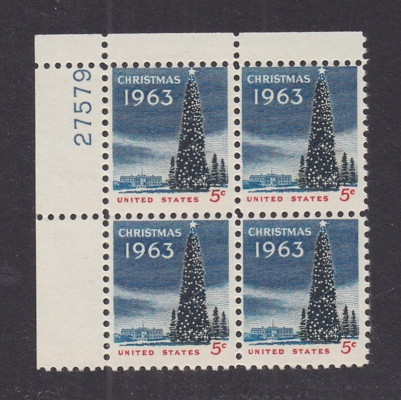 # 1240 (1963) White House Christmas Tree - PB, UL #27579, FVF MNH