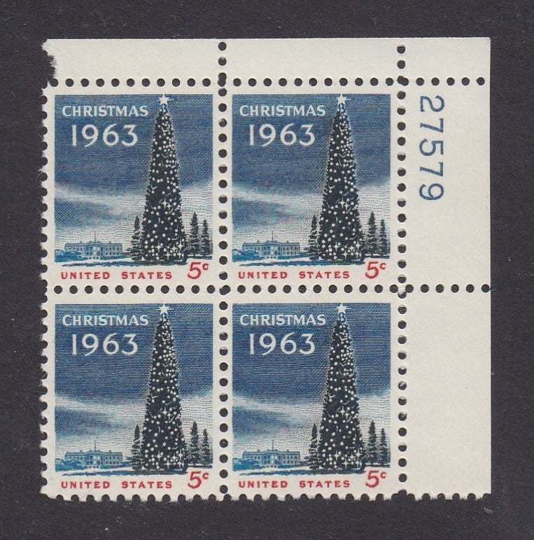 # 1240 (1963) White House Christmas Tree - PB, UR #27579, MNH, sht mgn