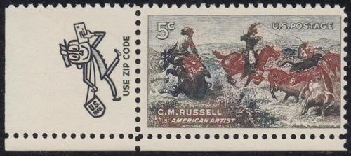 # 1243 (1964) Russell - Mr Zip sgl, LL, MNH