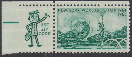 # 1244 (1964) Worlds Fair - Mr Zip sgl, UL, MNH