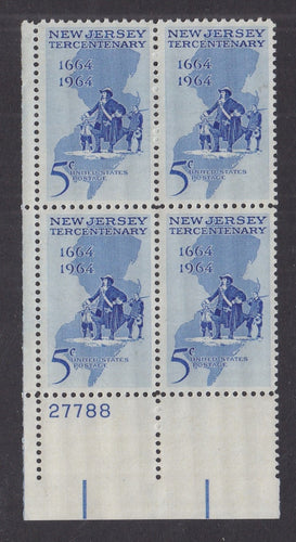 # 1247 (1964) New Jersey - PB, LL #27788, MNH