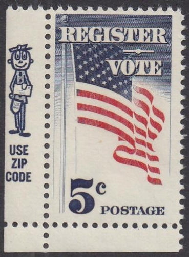 # 1249 (1964) Vote! - Mr Zip sgl, LL, MNH