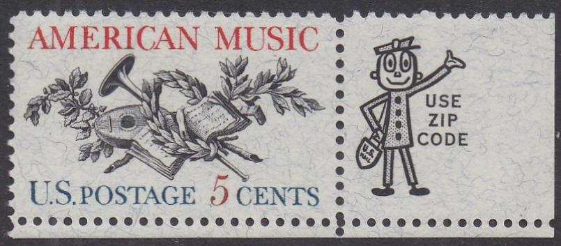 # 1252 (1964) Music - Mr Zip sgl, LR, MNH
