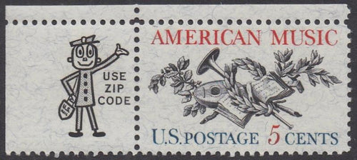 # 1252 (1964) Music - Mr Zip sgl, UL, MNH