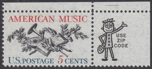 # 1252 (1964) Music - Mr Zip sgl, UR, MNH