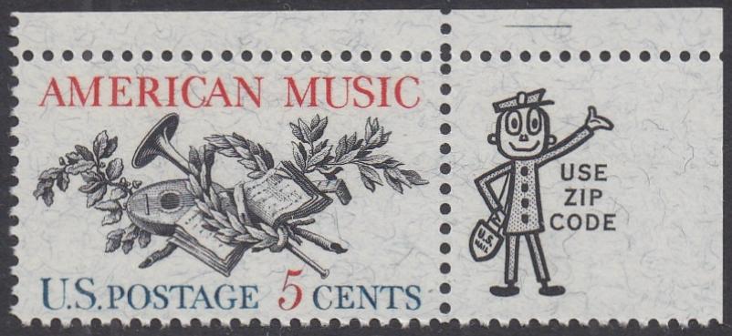 # 1252 (1964) Music - Mr Zip sgl, UR, MNH