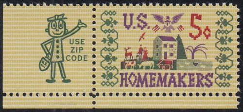 # 1253 (1964) Homemakers - Mr Zip sgl, LL, MNH