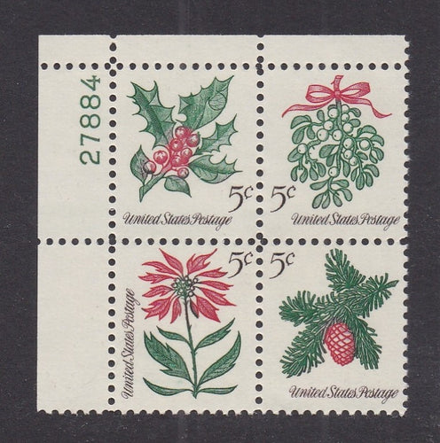 # 1254-57 (1964) Christmas - PB, UL #27884, MNH