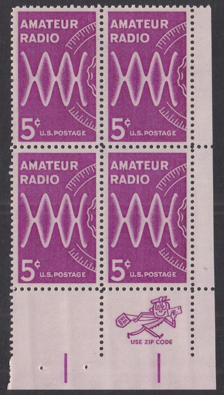 # 1260 (1964) Amateur Radio - Mr Zip BK/4, LR, MNH