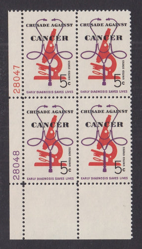 # 1263 (1965) Cancer - PB, LL #28047/28048, MNH