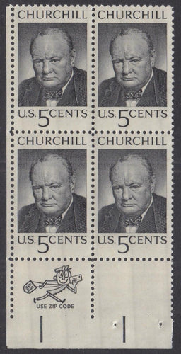 # 1264 (1965) Churchill - Mr Zip BK/4, LL, MNH