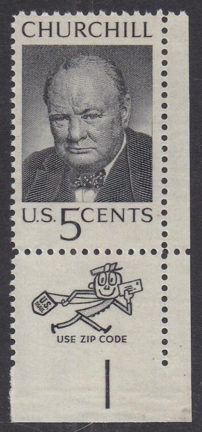 # 1264 (1965) Churchill - Mr Zip sgl, LR, MNH