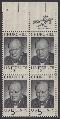 # 1264 (1965) Churchill - Mr Zip BK/4, UR, MNH
