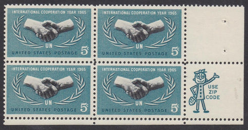 # 1266 (1965) UN Cooperation - Mr Zip BK/4, LR, MNH