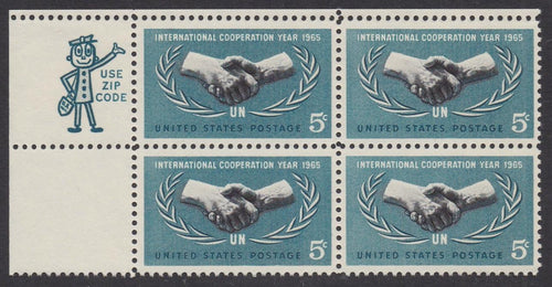 # 1266 (1965) UN Cooperation - Mr Zip BK/4, UL, MNH