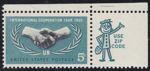 # 1266 (1965) UN Cooperation - Mr Zip sgl, UR, MNH