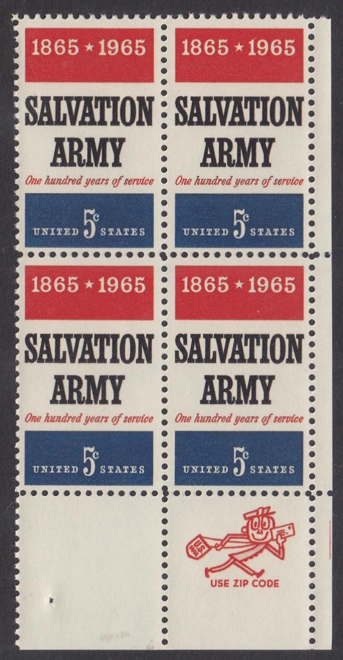 # 1267 (1965) Salvation Army - Mr Zip BK/4, LR, MNH