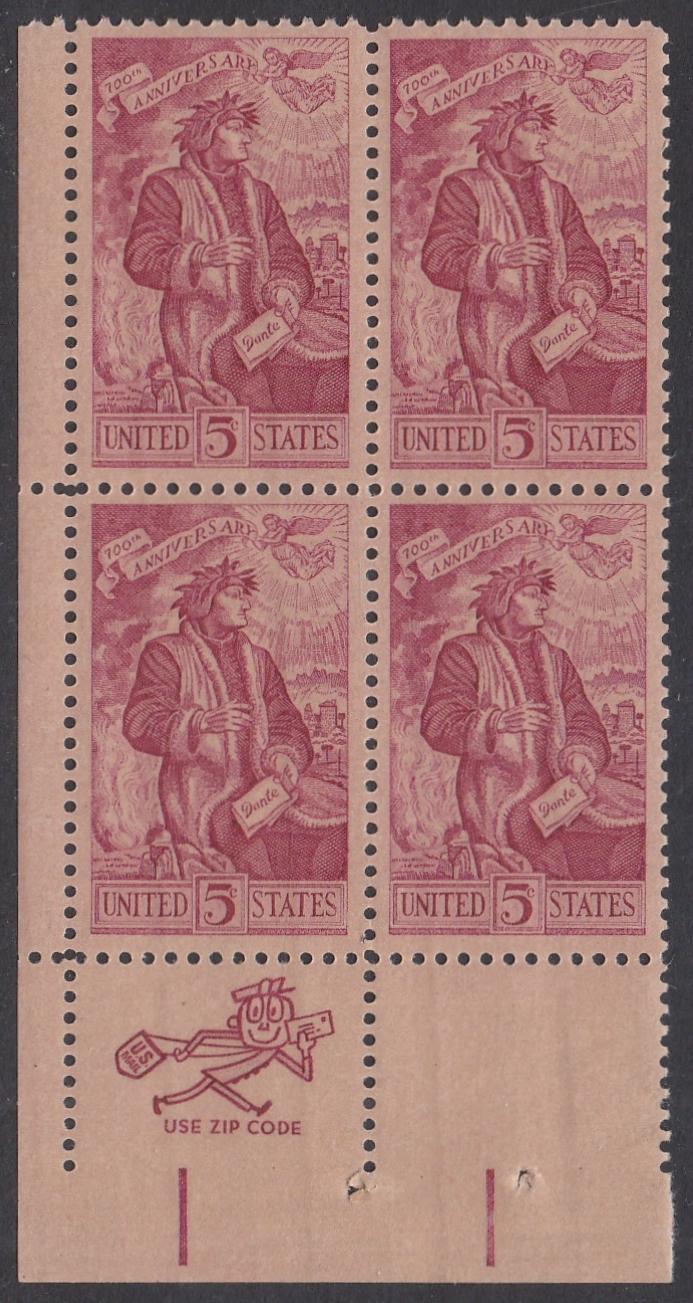 # 1268 (1965) Dante - Mr Zip BK/4, LL, MNH