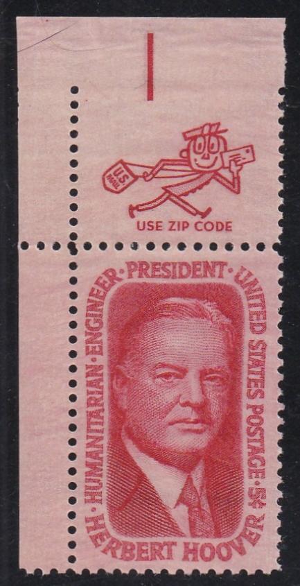 # 1269 (1965) Hoover - Mr Zip sgl, UL, MNH