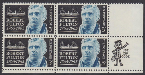 # 1270 (1965) Fulton - Mr Zip BK/4, LR, MNH