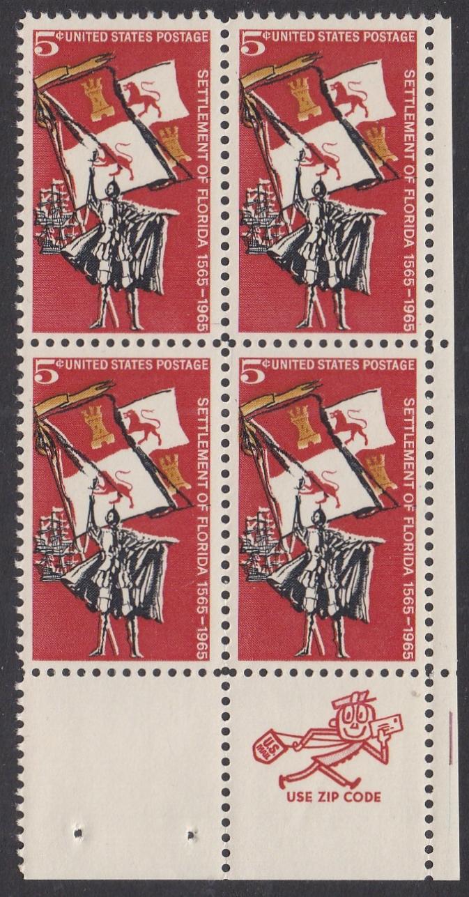 # 1271 (1965) Florida Settlement - Mr Zip BK/4, LR, MNH