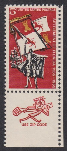 # 1271 (1965) Florida Settlement - Mr Zip sgl, LR, MNH
