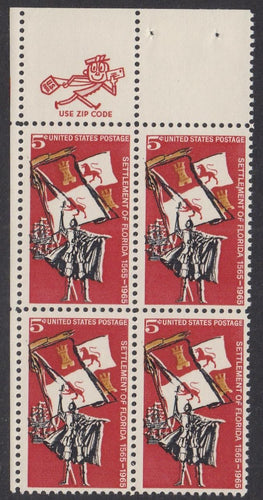 # 1271 (1965) Florida Settlement - Mr Zip BK/4, UL, MNH