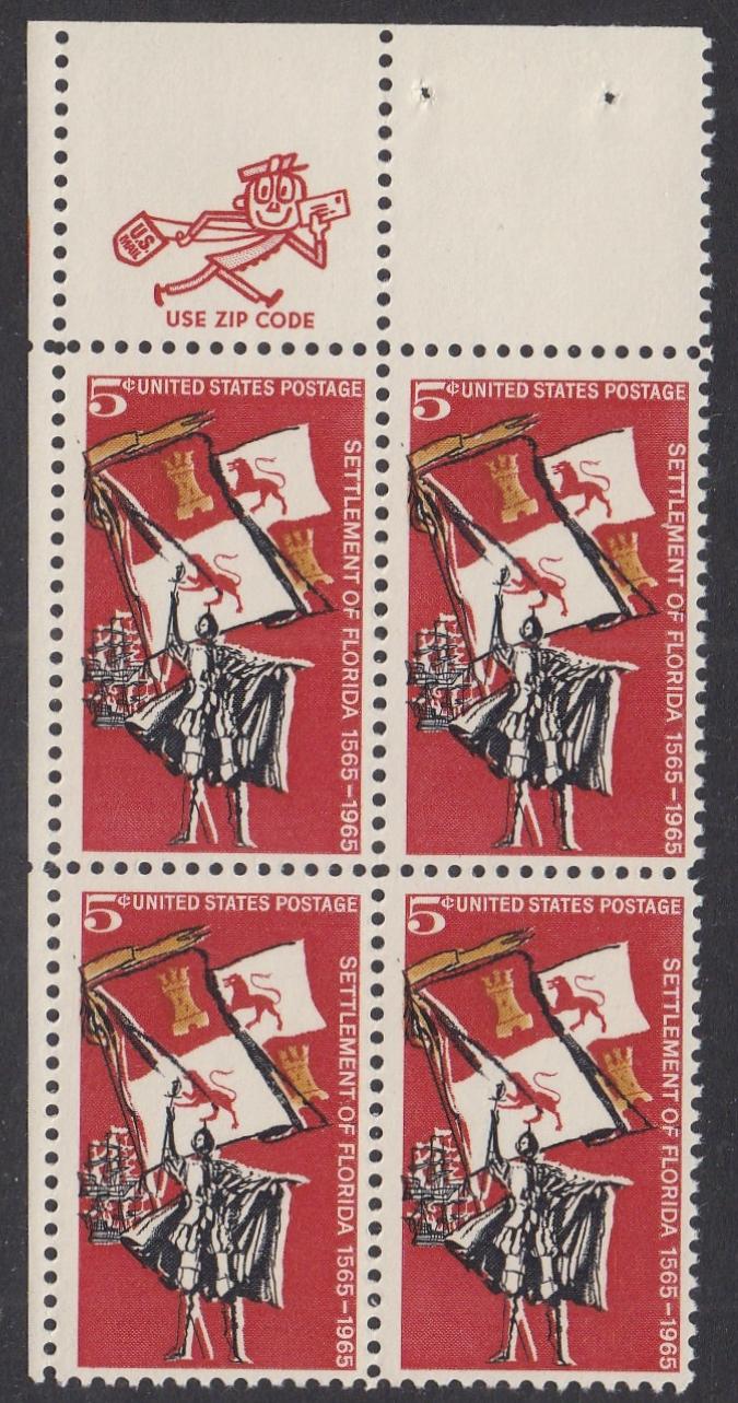 # 1271 (1965) Florida Settlement - Mr Zip BK/4, UL, MNH