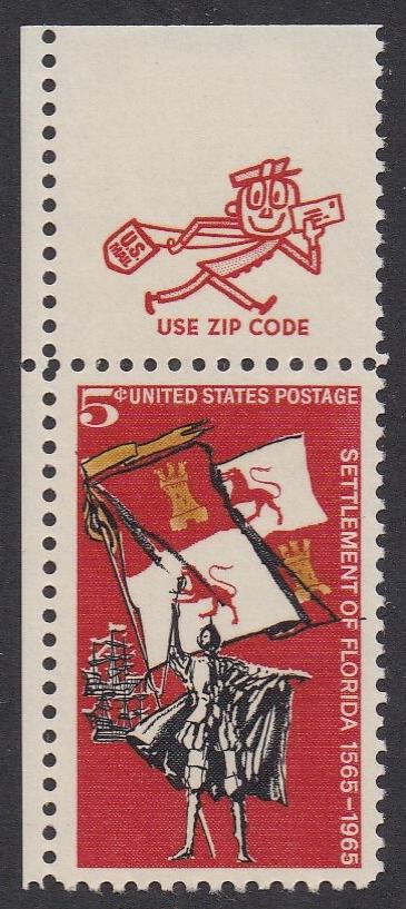 # 1271 (1965) Florida Settlement - Mr Zip sgl, UL, MNH