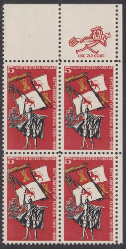 # 1271 (1965) Florida Settlement - Mr Zip BK/4, UR, MNH