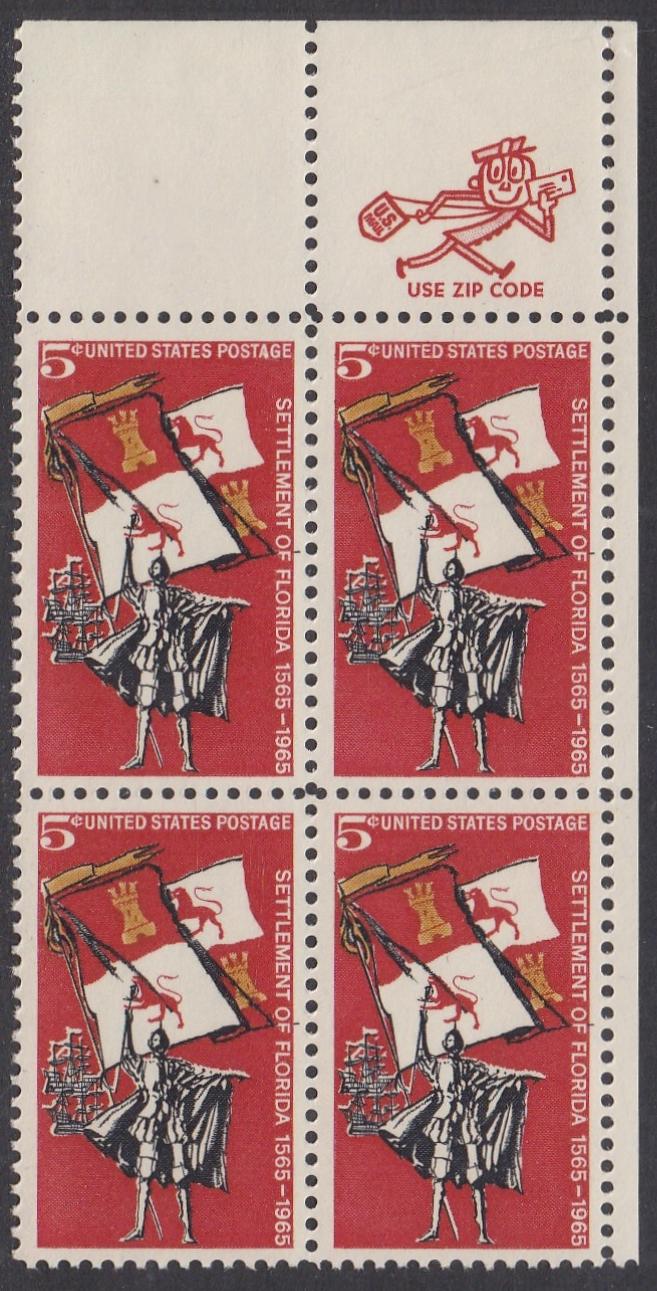 # 1271 (1965) Florida Settlement - Mr Zip BK/4, UR, MNH