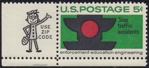 # 1272 (1965) Traffic Safety - Mr Zip sgl, LL, MNH