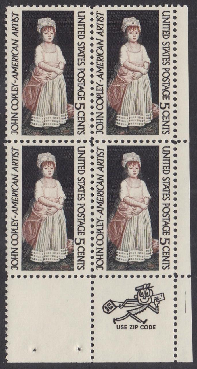 # 1273 (1965) Copley - Mr Zip BK/4, LR, MNH