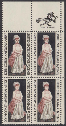 # 1273 (1965) Copley - Mr Zip BK/4, UR, MNH