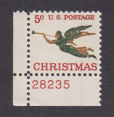 # 1276 (1965) Angel - Plt sgl, LL #28235, MNH