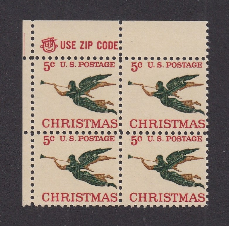 # 1276a (1965) Christmas Angel, Tagged - Mr. Zip BK, UL, MNH