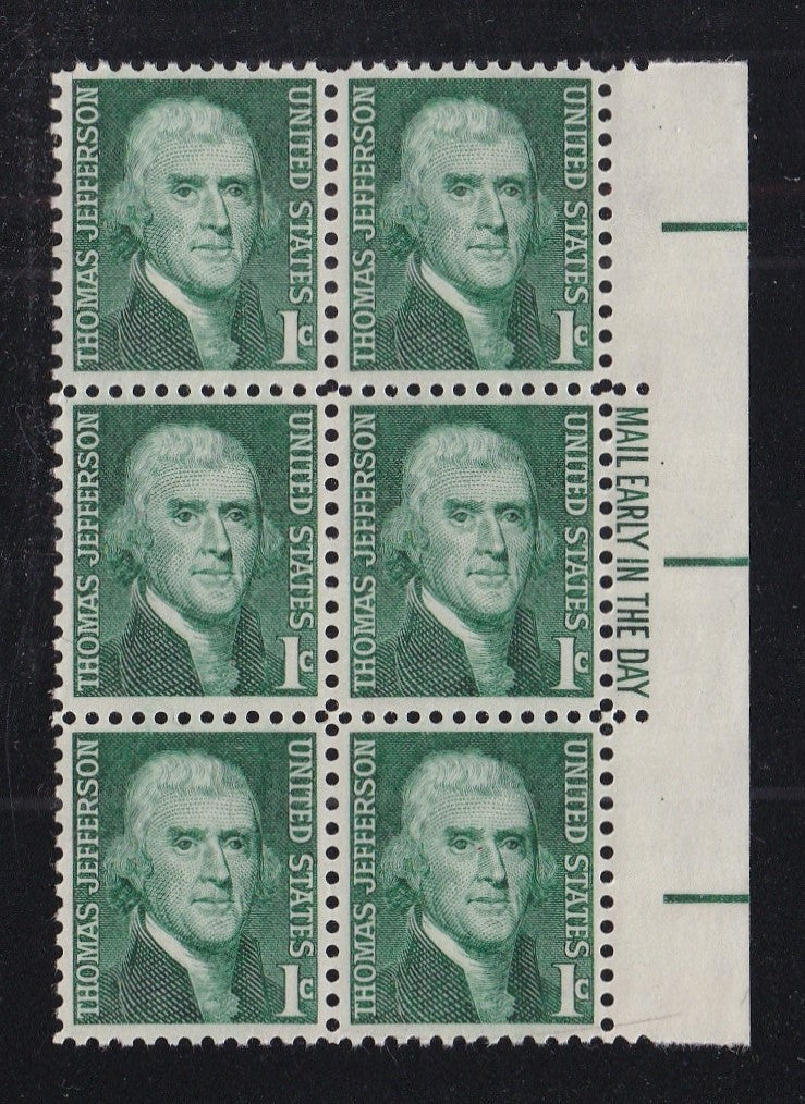 # 1278 (1968) Jefferson - ME BK/6, R, MNH