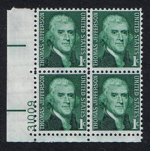 # 1278 (1968) Jefferson - PB, LL #31009, MNH