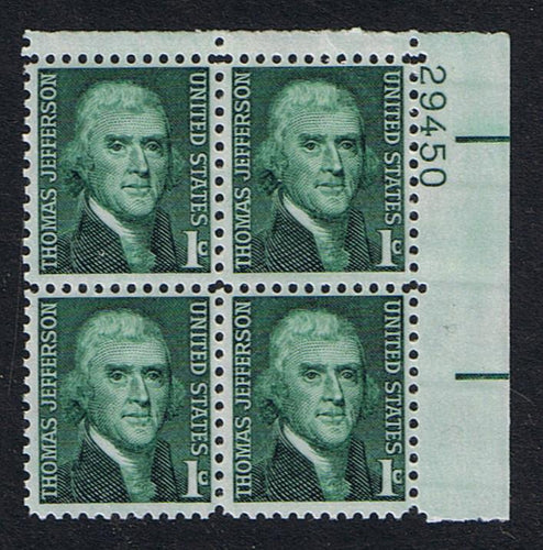 # 1278 (1968) Jefferson - PB, UR #29450, MNH