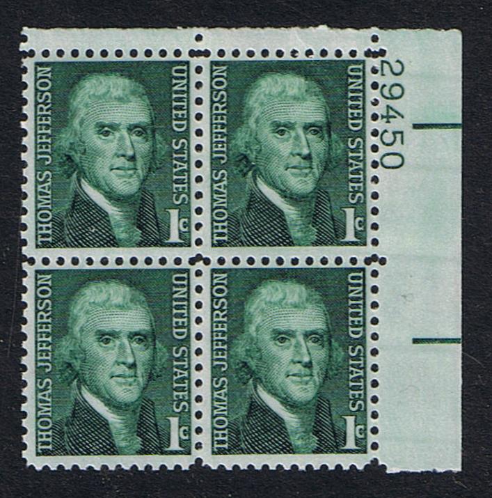 # 1278 (1968) Jefferson - PB, UR #29450, MNH