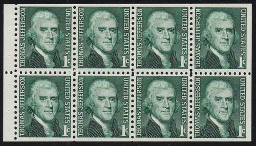 # 1278a (1968) Jefferson, SG - Bklt pane, MNH