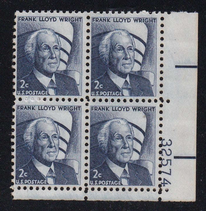 #1280 (1966) Wright (2-3 large H + 2 V gum breakers) - PB, LR #32574, MNH